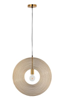 LAMPARA COLGANTE CIRCULO CUERDA METAL ORO SMALL
