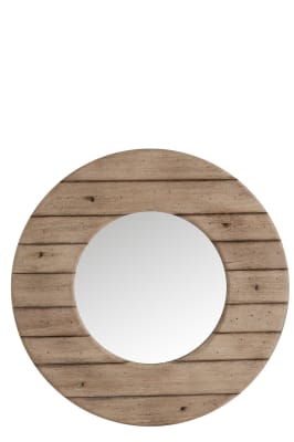 espejo redondo madera/cristal