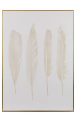 Marco 4 Plumas Madera/Lienzo