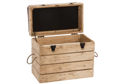 Caja con almohadon madera/cuero