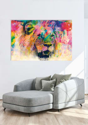 Cuadro León del arte pop 80x120 cm