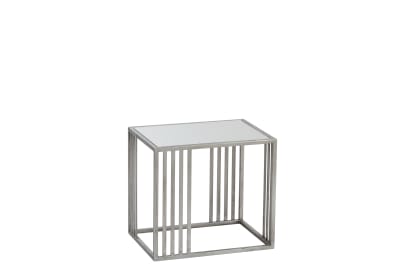 Mesa Auxiliar Metal, Cuadrada/espejo
