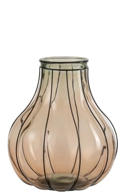 Jarrón Fusión Cristal/Metal Topo Medium