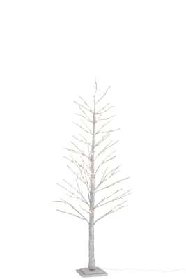 Arbol Sin Hojas+Led+Adaptador Brillo Plata Medium