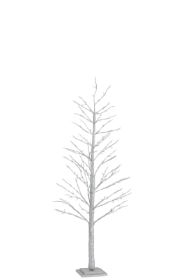 Arbol Sin Hojas+Led+Adaptador Brillo Plata Medium