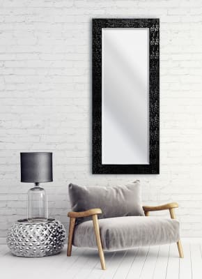 Espejo de pared rectangular negro 68,5x158,5 cm