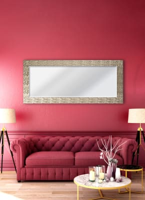 Espejo de pared rectangular plateado 68,5x158,5 cm