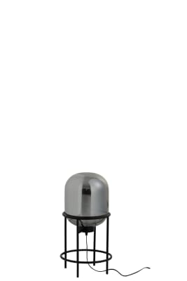 Lampara De Pie Sasha Vidrio/Metal Plata/Negro Small