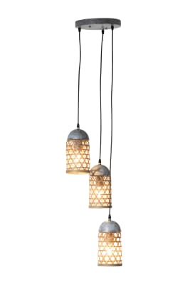 Lampara Colgante 3 Bambu Natural