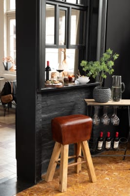 MESA PARA BOTELLA/COPAS METAL/MADERA NEGRO