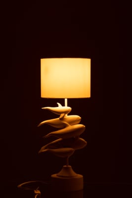 Lampara 4 Delfines Resina Blanco