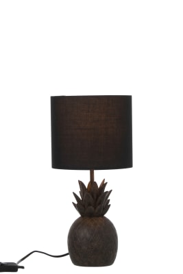 Lampara Pina Resina Marron