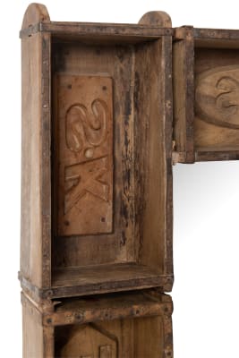 Espejo Bandejas Rectangular Madera Reciclado/Metal Marron(180x90x12cm)