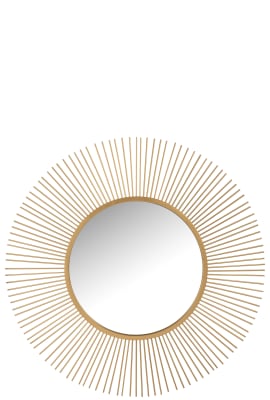 ESPEJO BARRAS REDONDO METAL/CRISTAL MATE ORO