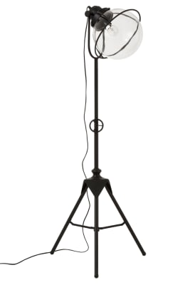 Lámpara trípode metal/cristal