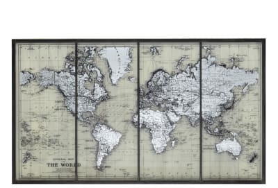 MARCO MAPA DEL MUNDO CRISTAL GRIS
