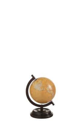 Globo Terrestre De Pie Madera Ocre Small