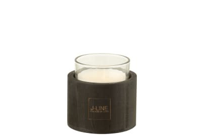 Vela Perfumada Macassar Vidrio/Madera Negro Small-20u