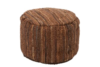 Taburete Etnic Cuero Marron