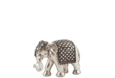 Elefante Espejo Resina Plata Medium