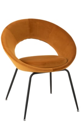 SILLA REDONDA METAL/TEXTIL OCRE