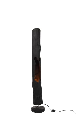 Lampara Tronco 1 Abertura Madera Negra