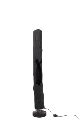 Lampara Tronco 1 Abertura Madera Negra