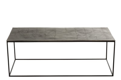 Mesa De Salon Rectangular Oxidize Aluminio/Metal Antiguo Negro