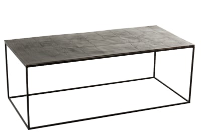 Mesa De Salon Rectangular Oxidize Aluminio/Metal Antiguo Negro