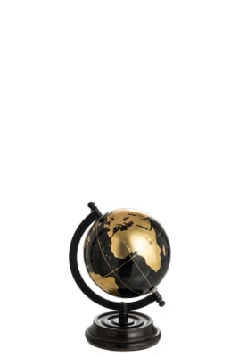 GLOBO TERRESTRE DE PIE MADERA NEGRO/ORO SMALL