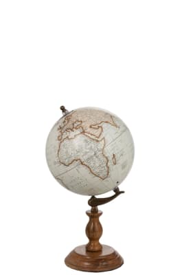 GLOBO TERRESTRE DE PIE MADERA BLANCO/NATURAL MEDIUM