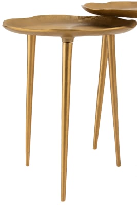 Set De 3 Mesa Auxiliares Irregular Metal Oro