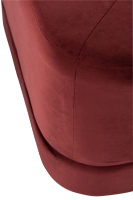 Taburete Cuadrado Bajo Terciopelo Rojo