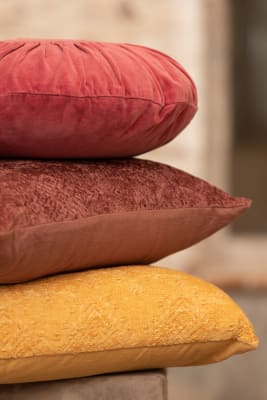 ALMOHADA CUADRADO FAYOLA ALGODON OCRE