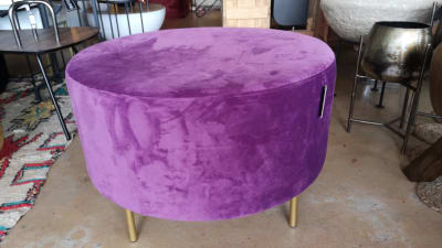 Taburete Pie Redondo Terciopelo