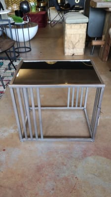 Mesa Auxiliar Metal, Cuadrada/espejo