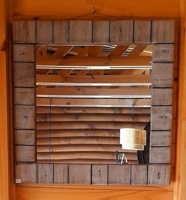 Espejo cuadrado madera/cristal