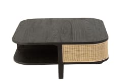 Coffee Table Molly Exotic Wood/Rattan Black