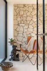 MESA MONO POLI/VIDRIO MARRON OSCURO