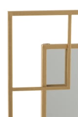 ESPEJO LINEAS METAL/CRISTAL ORO