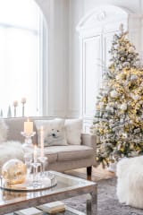 Mesa Salón Acero Inoxidable/Cristal Plata