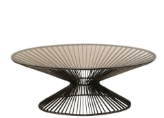 MESA AUXILIAR OVALE BAR METAL/VIDRIO GRIS/MARRON