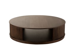 Mesa De Salón Reyi En Ruedas Madera De Mango Marrón Oscuro