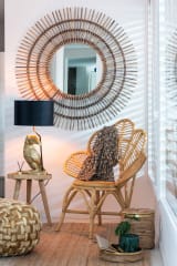 ESPEJO REDONDO ETNICO RATAN MARRON LARGE