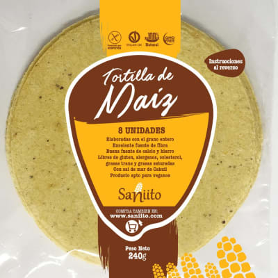 TORTILLA DE MAIZ SANITO 17CM TORTILLA DE MAIZ SANITO 17CM