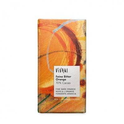 FINO CHOCOLATE AMARGO CON NARANJA 70% CACAO ORGÁNICO VEGANO 100G VIVANI FINO CHOCOLATE AMARGO CON NARANJA 70% CACAO ORGÁNICO VEGANO 100G VIVANI