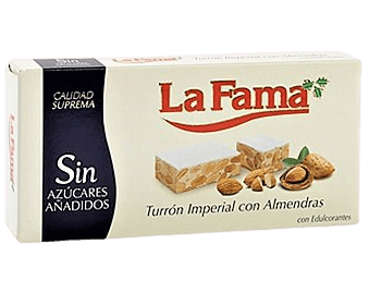 TURRON DE ALMENDRAS SIN AZUCAR-GLUTEN LA FAMA TURRON DE ALMENDRAS SIN AZUCAR-GLUTEN LA FAMA