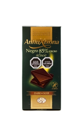 CHOCOLATE NOIR 85% INTENSO SIN GLUTEN ANTIU XIXONA CHOCOLATE NOIR 85% INTENSO SIN GLUTEN ANTIU XIXONA