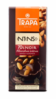 CHOCOLATE ALMENDRAS 70% NOIR SIN GLUTEN TRAPA CHOCOLATE ALMENDRAS 70% NOIR SIN GLUTEN TRAPA