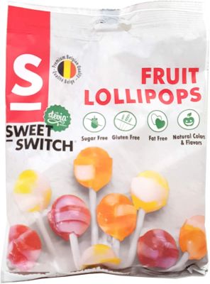 LOLLIPOPS SIN AZÚCAR LIBRES DE GLUTEN 100G SWEET SWITCH LOLLIPOPS SIN AZÚCAR LIBRES DE GLUTEN 100G SWEET SWITCH
